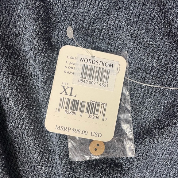 NWT Free People “Marla” Henley Oversized Boho Poppy Seed Blue Top - Picture 12 of 16